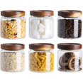 thumbnail image 1 of Glass Storage Containers Set of 6, 28 Ounce Airtight Food Storage Containers with Bamboo lids, Clear Glass Jars for Pantry, kitchen, Flour, Sugar, Tea, Coffee, Snack, Cookies, Spice and Herbs, 1 of 7