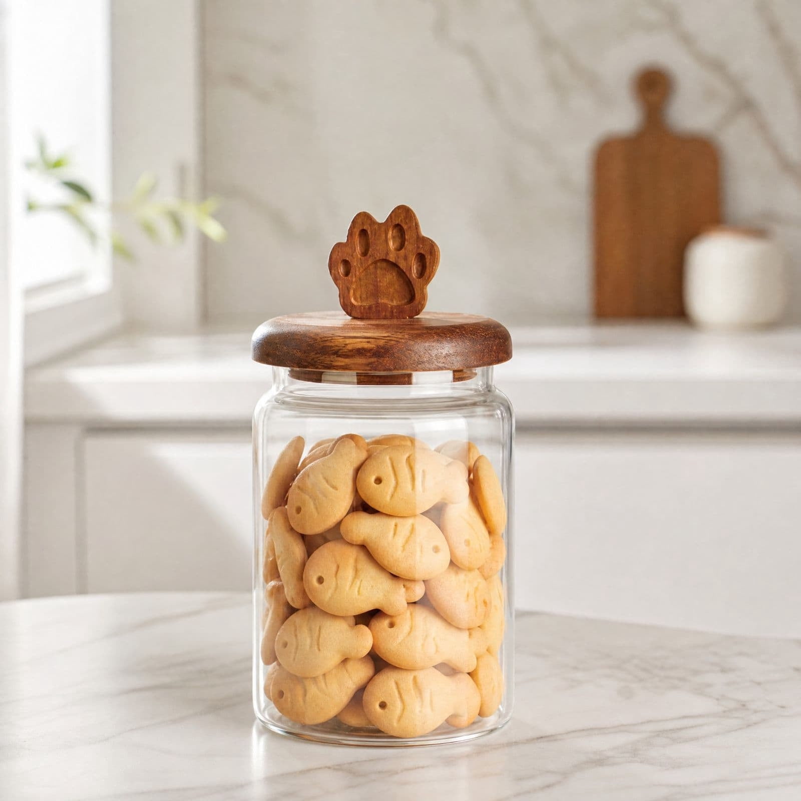 Glass Storage Jar, Airtight Food Canister, Clear Glass Container with ...