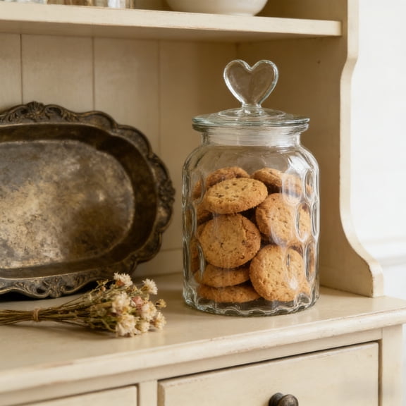 Glass Storage Jar | Airtight Food Container for Kitchen Pantry Organization | Clear Sealed Jar for Grains, Snacks, Tea, Coffee, and Pickles | Transparent BPA-Free Glass with Leakproof Lid