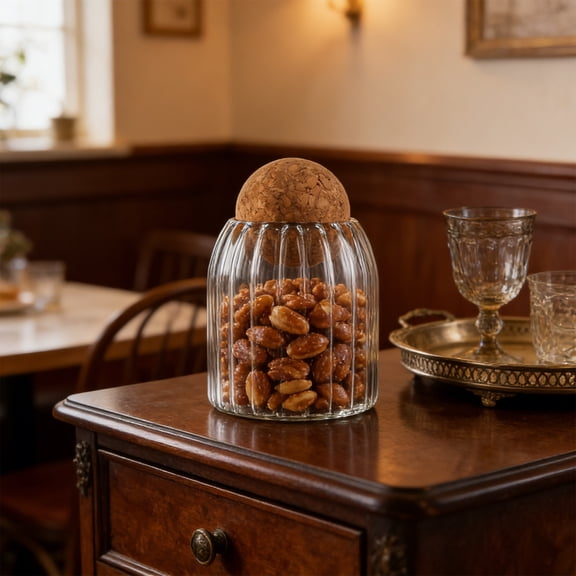 Glass Storage Jar, Classic Display Sealed Canister For Kitchen, Coffee Bean Cereal Grain Container, Transparent Airtight Food Jar, Household Organization Canister