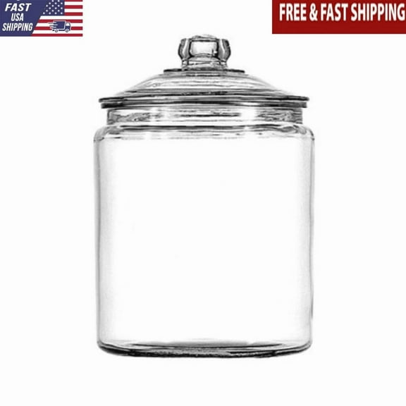 Glass Storage Jar W/ Lid 1/2 Gallon Wide Mouth Multiuse Kitchen Canister New