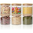 Glass Storage Jars 22oz [Set of 6],Clear Glass Food Storage Containers