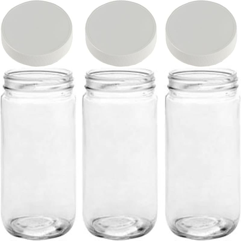 Set of 3 BPA-Free White Glass Storage Jars with Airtight Lids