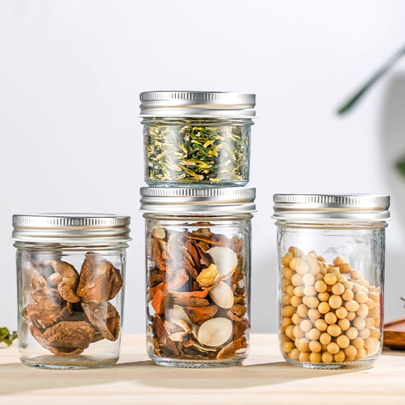 Glass Storage Jars with Screw Airtight Lid, Glass Kitchen Canisters, Clear Container for Coffee Bean Storage, Dry Goods, Cookie, Candy, Tea, Spices