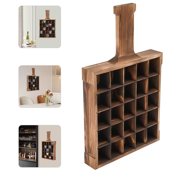 Glass Storage Shelf Organizer Wall Mounted Glass Holder Cabinet Display Case