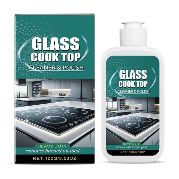 Glass Stove Top Cleaner And Polisher, Ceramic Cooktop Cleaning Agent With Scratch Repair, Grease Remover For Electromagnetic Stove And Kitchen Surfaces, 3.53 Oz