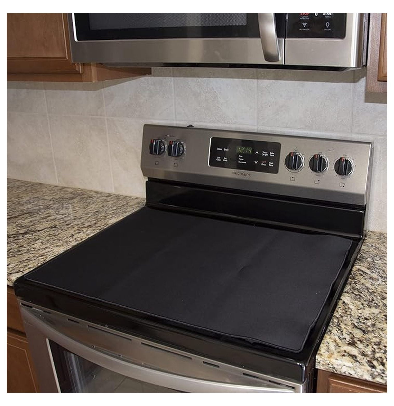 Glass Stove Top Protector - 28.75x20.5 - Electric & Ceramic Cooktop Cover - Large Range Protector - Black - Heat Resistant Kitchen Appliance Cover