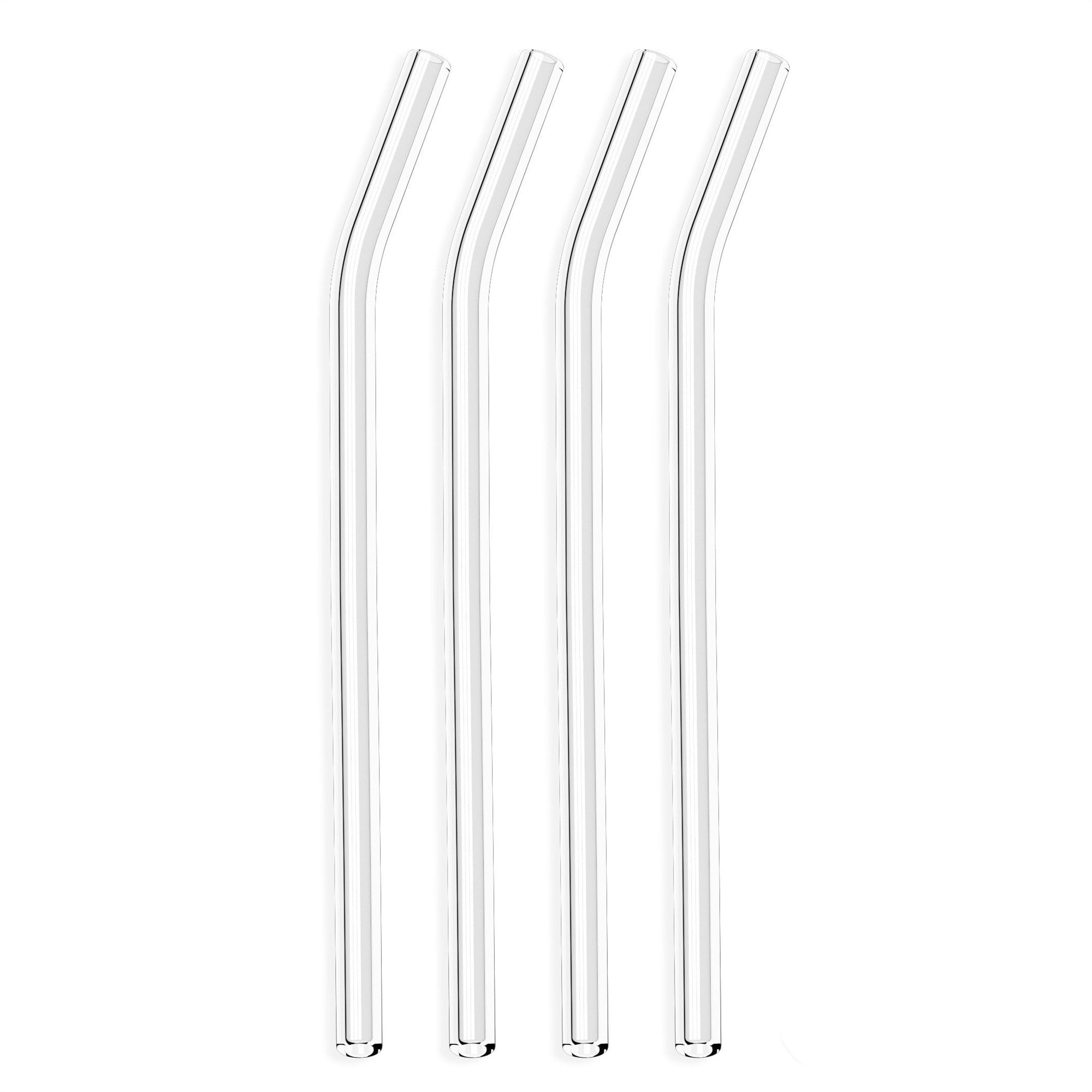 Cofest Skinny Clear Glass Straws Glass Straw Color Bent Glass Straw Set,8'' Reusable Straws with Cleaning Brush for Tumblers H, Size: 7.87 x 0.35 x