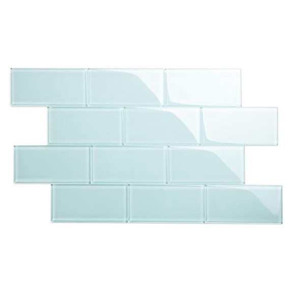 Glass Subway Backsplash Tile, 3 x 6, Baby Blue