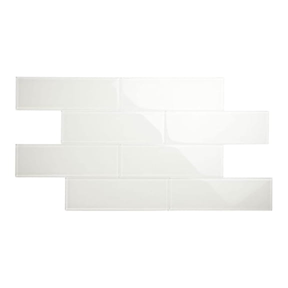 Glass Subway Backsplash Tile, 4x12, Agreeable Gray