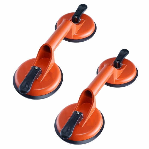 Glass Suction Cup 4.7", 2 Pack 330lbs Capacity - Heavy Duty Industrial Lifter for Glass, Tile, Granite, Metal, Wood Panels with Aluminum Handle