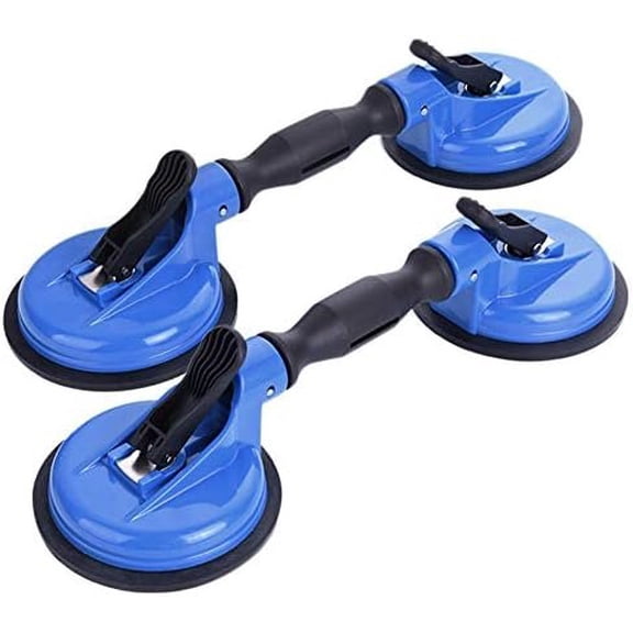 Glass Suction Cup Cups 2 Pack, Heavy Duty Vacuum Plate with Adjustable Handle Glass Holder to Lift Large Glass/Auto Glass Windshield Installation/Tiles Mirrors Moving, 260lb Suction Power