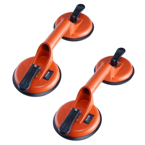 Glass Suction Cup Lifter 4.7 Inch 2 Pack 330 lbs Capacity Aluminum Handle Heavy Duty Vacuum Tool for Glass Granite Tile Metal Wood Panel Lifting