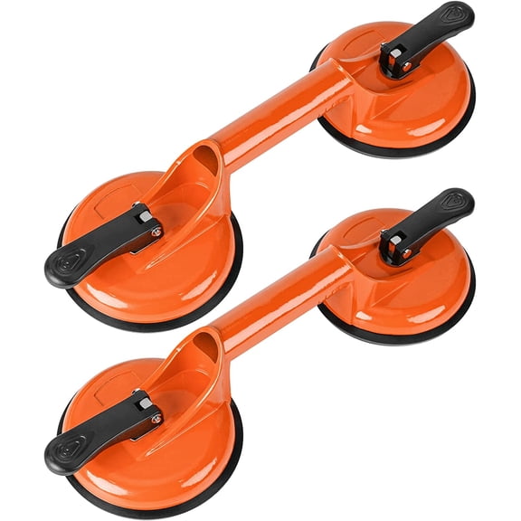 Glass Suction Cups Aluminum Floor Suction Cup Heavy Duty Iron Puller Floor Gap Fixer Tool for Lifting and Moving Window. Mirror. Windshield. Tile Granite Objects 2 Pack Orange