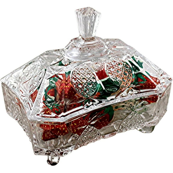 Glass Sugar Bowl with Lid  Elegant Storage for Candy, Sugar, Cubes, Coffee, and More by Dependable Industries Inc.