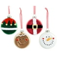 thumbnail image 1 of Glass Sugar Cookie Ornaments - Elf, Snowman, Gingerbread, Santa - Set of 4, 1 of 6