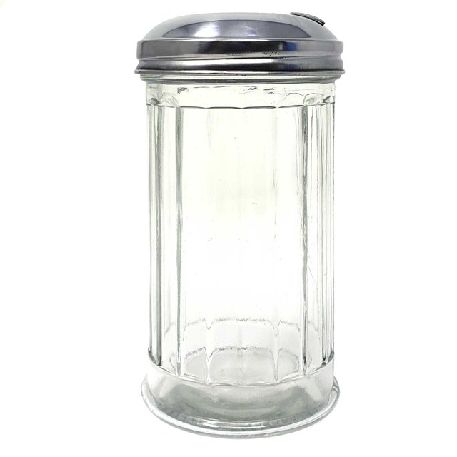 Glass Sugar Dispenser With Stainless Steel Lid