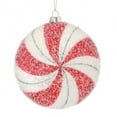 thumbnail image 1 of Glass Sugared Peppermint Candy Ornament 4 Inches, Red, White and Green, 1 of 1