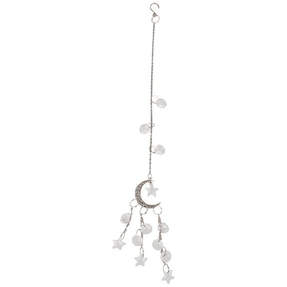 Glass Sun Catcher Moon Star Window Hanging Clear Crystals Dream Catchers with Hook Wall Decor for Home Garden Backyard Room Bedroom Ceiling