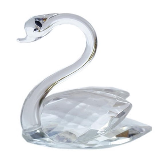 Glass Swan Collectible Statue Table Centerpiece Ornament Wedding Favors, Handmade Figurine Paperweight