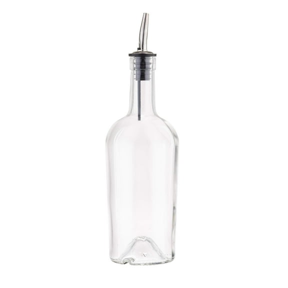 Glass Syrup Bottle with Vented Stainless Steel Pourer - 500ml