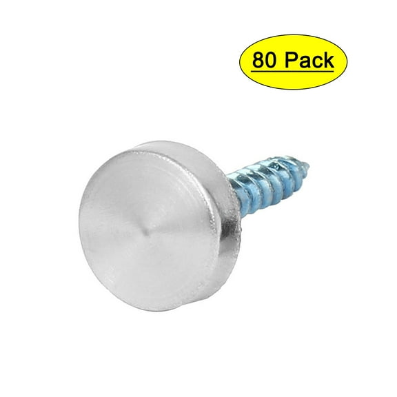 Glass Table 304 Stainless Steel Mirror Screws Cap Cover Nails 12mm Dia 80PCS