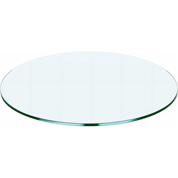 Glass Table Top, 24 Inch Round 1/4" Thick Flat Polished Edge, Clear Tempered Glass Surface Protector, Multipurpose for Dining Table, Patio, Coffee and End Table