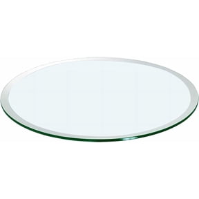 Glass Table Top, 32 Inch Round 1/2" Thick Beveled Polished Edge, Clear Tempered Glass Surface Protector, Multipurpose for Dining Table, Patio, Coffee and End Table