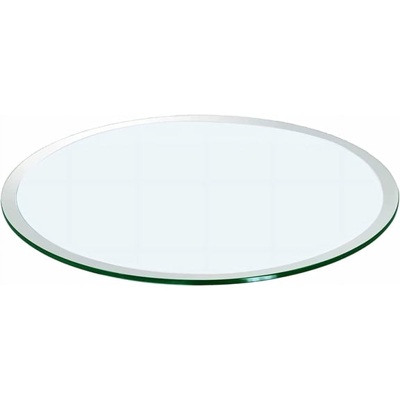 Glass Table Top, 36 Inch Round 3/8" Thick Beveled Polished Edge, Clear Tempered Glass Surface Protector, Multipurpose for Dining Table, Patio, Coffee and End Table