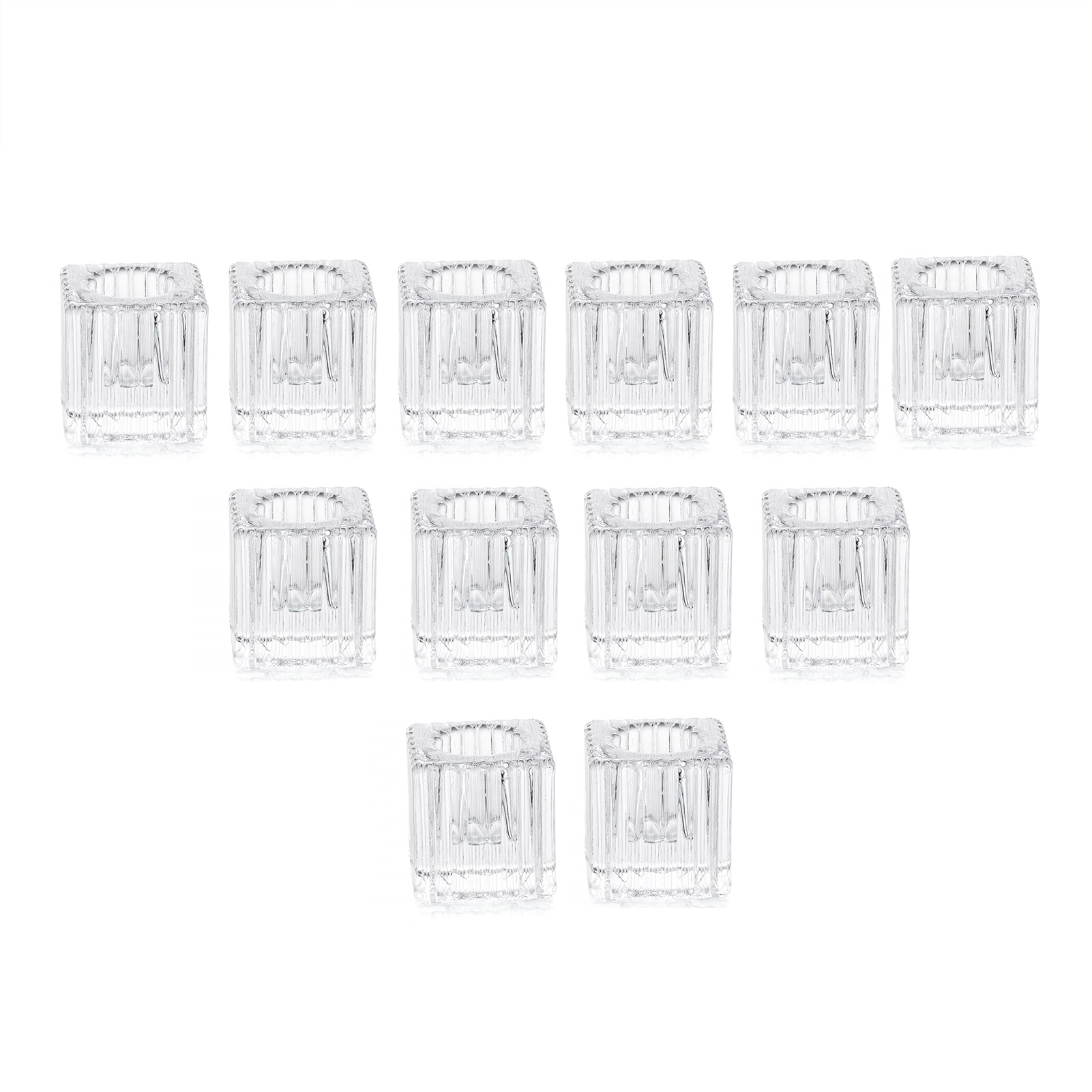 Glass Taper Candle Holders 12 Pcs Clear Candlestick Holders Bulk Crystal Candle Stick for