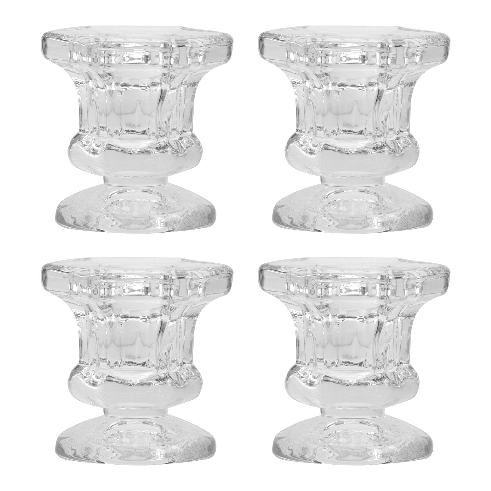 Glass Taper Holders Sets 2H Clear Glass Tealight Holders Set Wedding