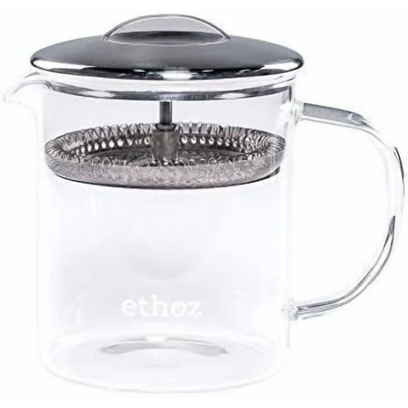 Glass Tea Brewer Premium Loose-Leaf Infuser, Borosilicate Chamber, Stainless Steel Strainer, 14 fl.oz. / 400 mL, Minimalist Design, Sustainable & Easy to Clean$$Home Decor, Kitchen, & Other