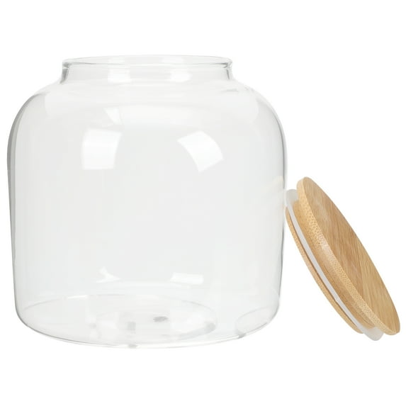 Clear Glass Tea Storage Canister with Airtight Lid, Kitchen Pantry Organizer Jar for Tea, Coffee, Dry Fruits, and Snacks