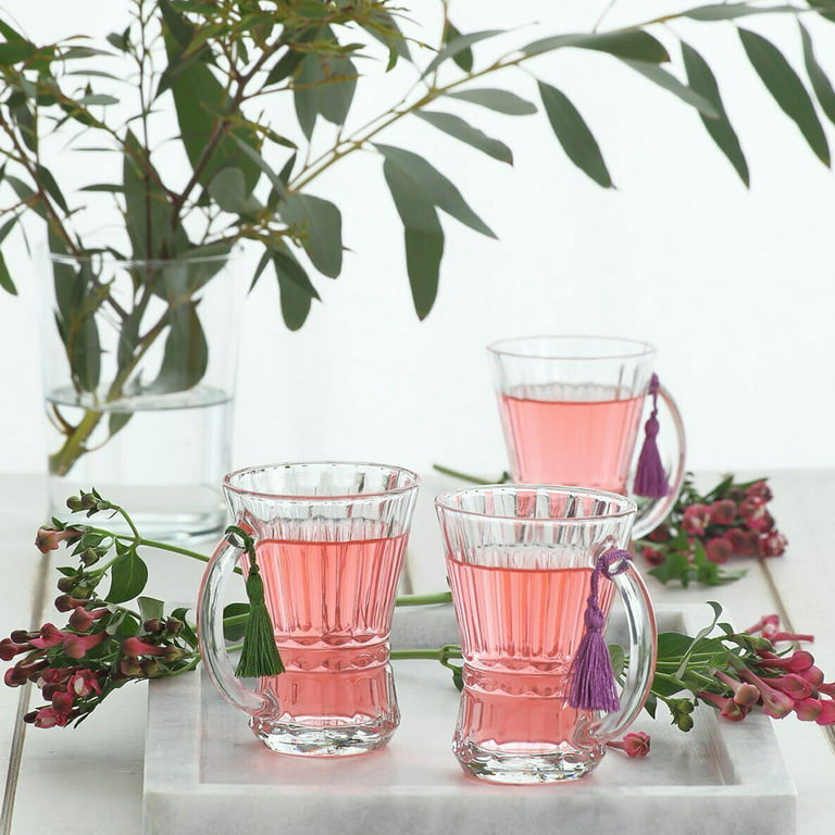 6pcs/set Trendy Glass Twist Cups, Ins Style, For Breakfast, Coffee, Juice,  Milk, Tea, Water With Gift Box, Ideal For Whiskey