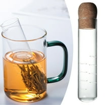 Glass Tea Infusers For Loose Tea Loose Leaf Tea Steeper Strainers For Long Leaf Tea Reusable Glass Diffuser With Cork Glass Tea Steeper For Cup Tea Accessories For Tea Lovers