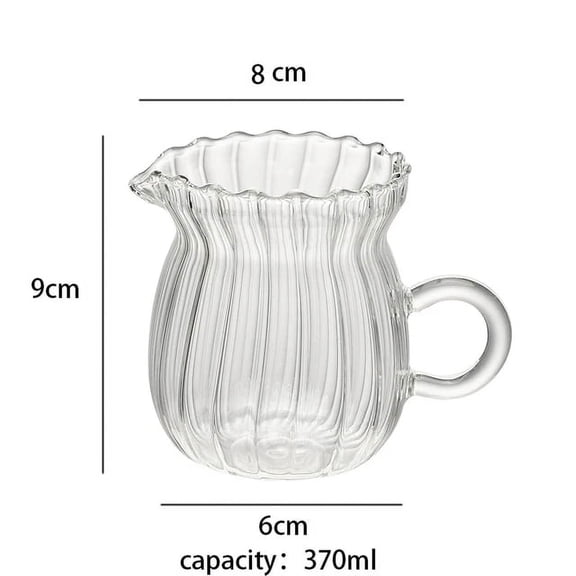 Glass Tea Pitcher Transparent Handle Milk Coffee Cup Heat-Resisting High Borosilicate Glass Coffee Pot Espresso Measuring Cup