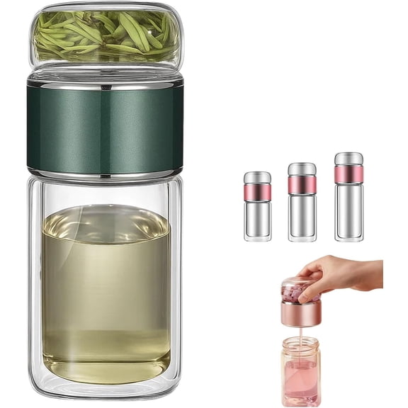Glass Teapot – 3-in-1 Smart Tea Infuser with Double-Layer Filtration, Borosilicate Glass & Stainless Steel, Inverted Brewing Design for Hot & Cold Beverages, Home Tea Brewing Gift Set
