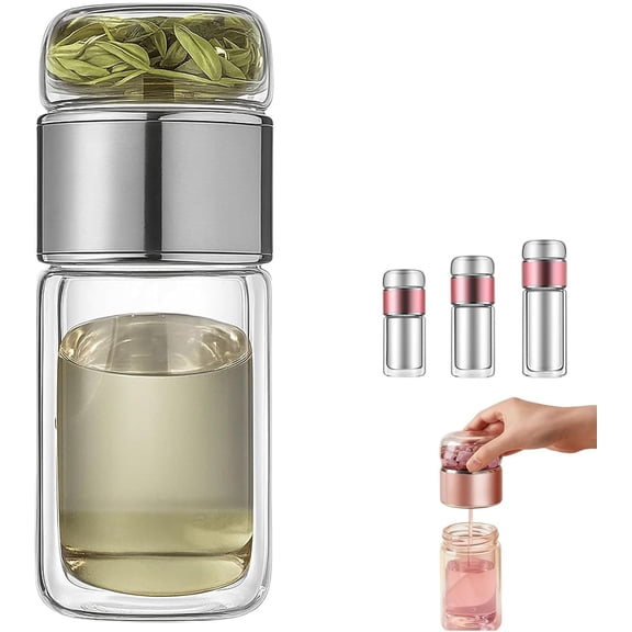 Glass Teapot – 3-in-1 Smart Tea Infuser with Double-Layer Filtration, Borosilicate Glass & Stainless Steel, Inverted Brewing Design for Hot & Cold Beverages, Home Tea Brewing Gift Set