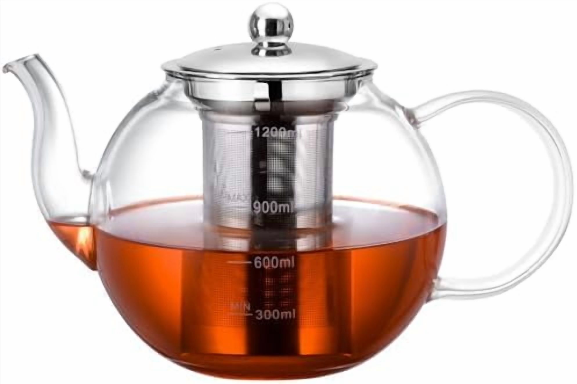 Glass Teapot, 40oz/1200ml Tea Pot with Removable Stainless Steel ...