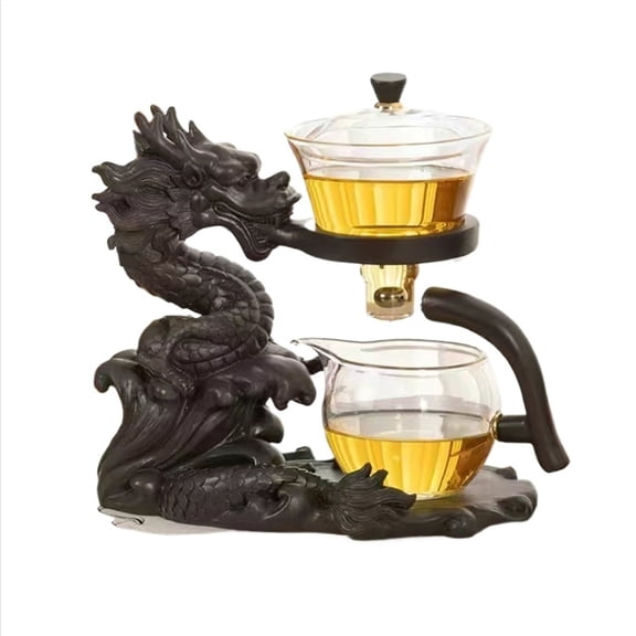 Glass Teapot Set, Heat-resistant Glass Tea Set, Semi-automatic with Infuser Teapots, Lazy Kungfu Teapot, For Tea Preparation in the Home Office Teapot