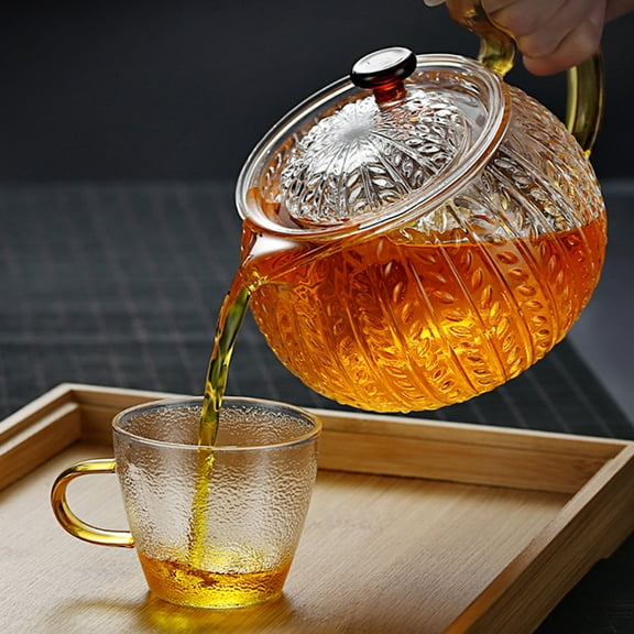 Glass Teapot Set, High Temperature Borosilicate Glass Teapot with Infuser, Thick Heat Resistant Small Tea Pot for Office Home Use