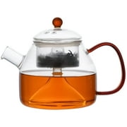 Glass Teapot, Stove-top and Microwave Safe Glass Teapot 1200ml with Removable Tea Glass Infuser, Blooming and Loose Leaf Tea Maker Set
