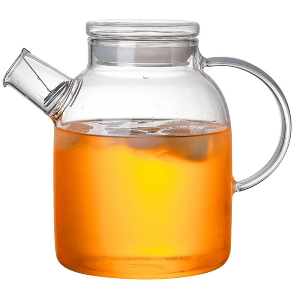 20.3oz - 50.7oz Bamboo Lid Borosilicate Glass Teapot Water Pitcher with  Removable Filter Spout