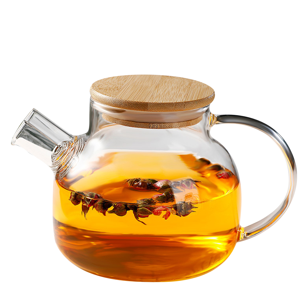 Glass Teapot Stovetop Safe 33.82oz Clear Teapots with Removable Filter