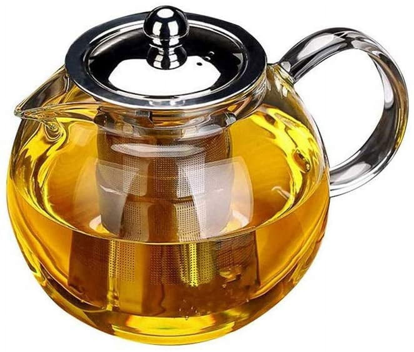 PARACITY Glass Teapot Stovetop, Borosilicate Clear Tea Kettle  with Removable Stainless Steel Infuser,Teapot Blooming and Loose Leaf Tea  Maker Tea Brewer, Gift for Family and Friends, 20oz/600ml: Teapots