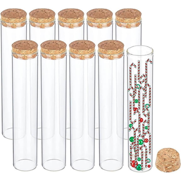 Glass Test Tube with Wooden Stopper Clear 3x15.6cm Capacity: 80ml(2.7 fl. oz)