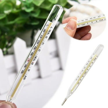 Glass Thermometer for Adult, 94-108 °F, Armpit Fast Reading Fever Indicator for Clinic (Double Scale)