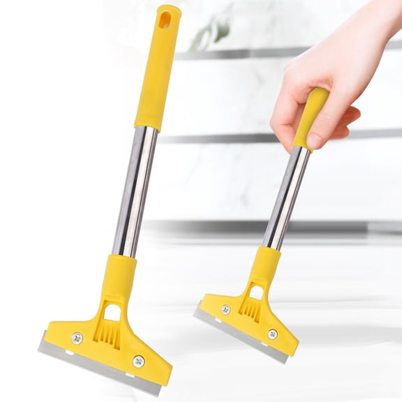 Glass Tile Adhesive Remover Shovel, Wide Blade Razor Scraper with Extended Handle, Long Window Cleaning Scraper for Glass Tile, Floor Surface, Shower Scraper & Wallpaper Removing Tool (11.81*3.94 In)