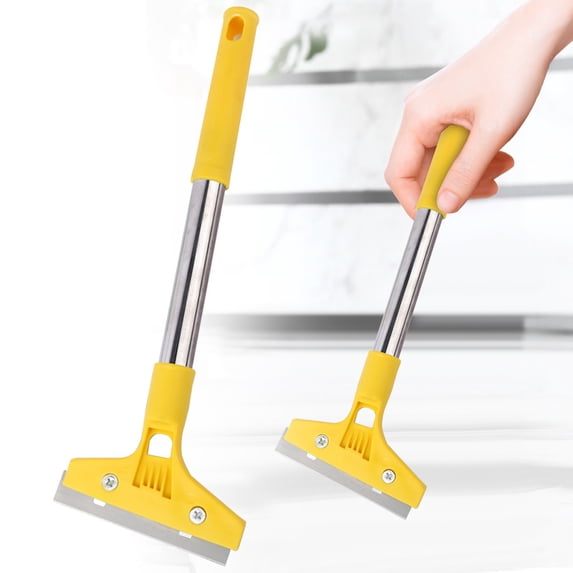 Glass Tile Adhesive Remover Shovel, Wide Blade Razor Scraper with Extended Handle, Long Window Cleaning Scraper for Glass Tile and Floor Surfaces, Shower Scraper and Wallpaper Removing Tool (1PC)