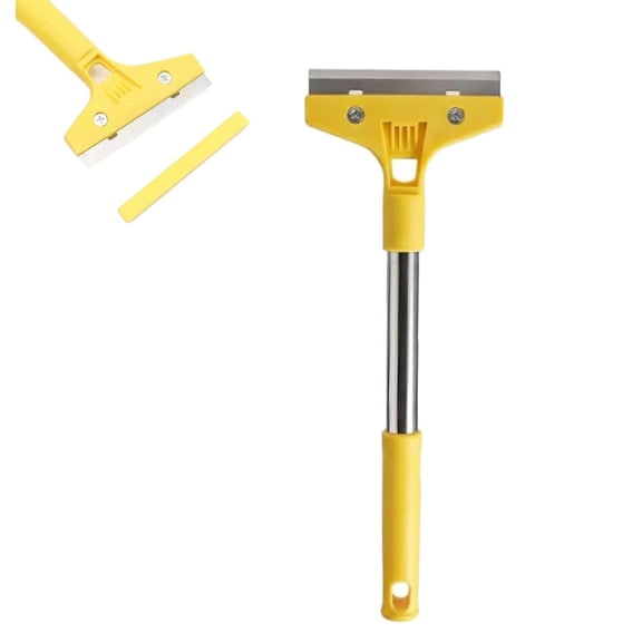 Glass Tile Adhesive Remover Shovel, Wide Blade Razor Scraper with Extended Handle, Multi-Functional Household Tool